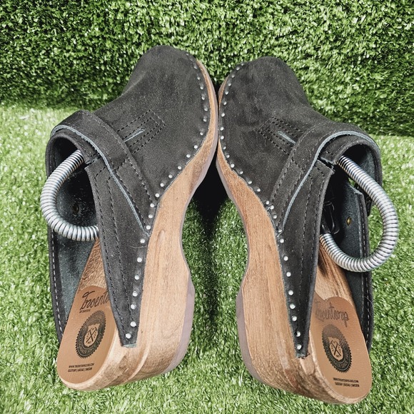 Troentorp Donatello Black Suede Slip On Clog Mules Womens Size EU 39 US 9 - Picture 5 of 8